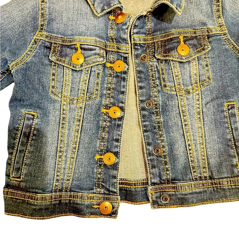 Simple Joys by Carters Blue cotton Denim Jean Jacket shadowing size girls 5t